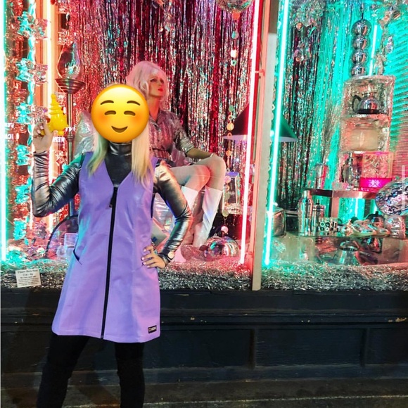 💜💜💜 X- Girl Dolls Kill faux leather purple jumper dress - Picture 5 of 5